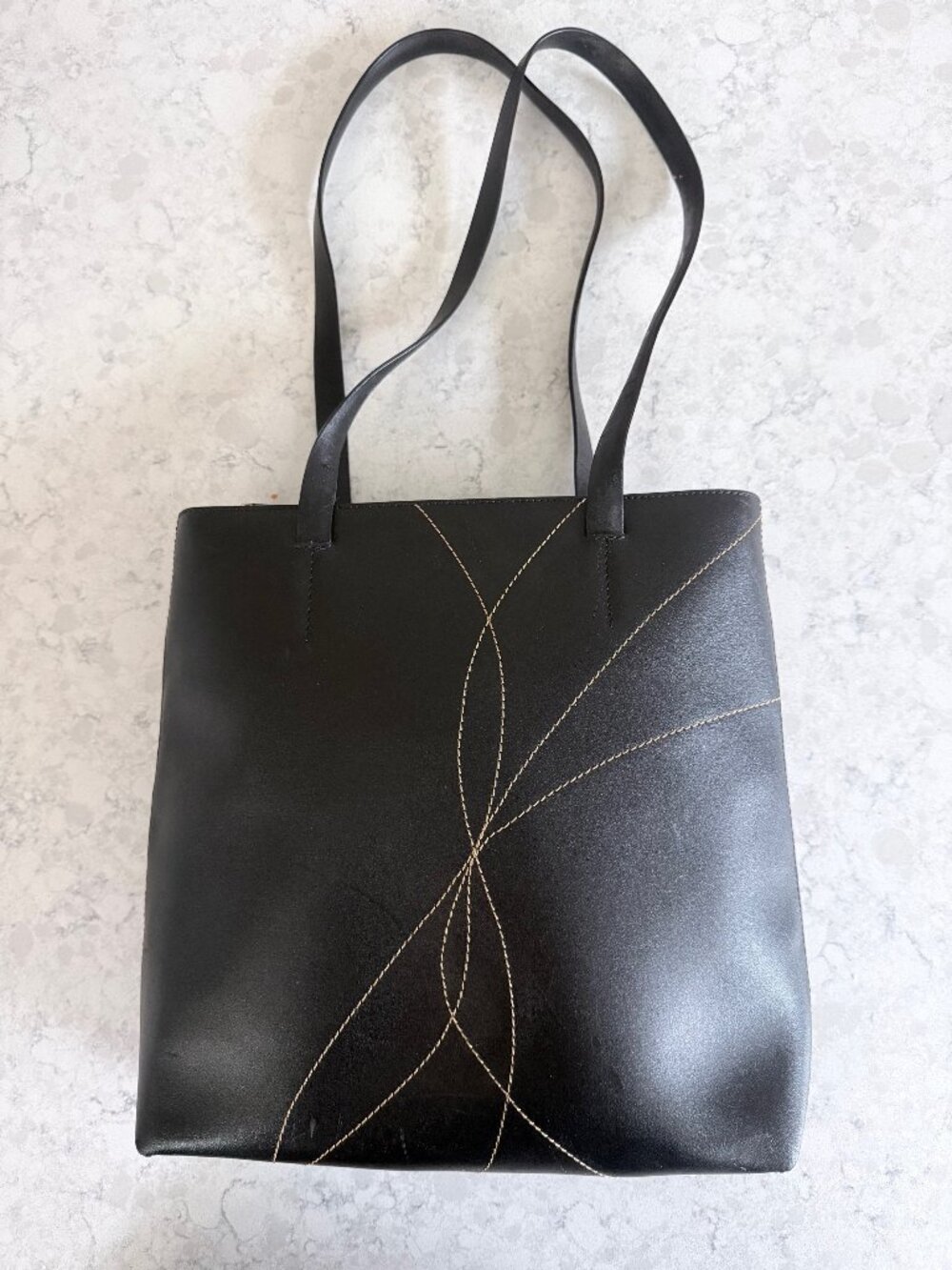 MAXX New York vintage signature Topstitch Leather Tote